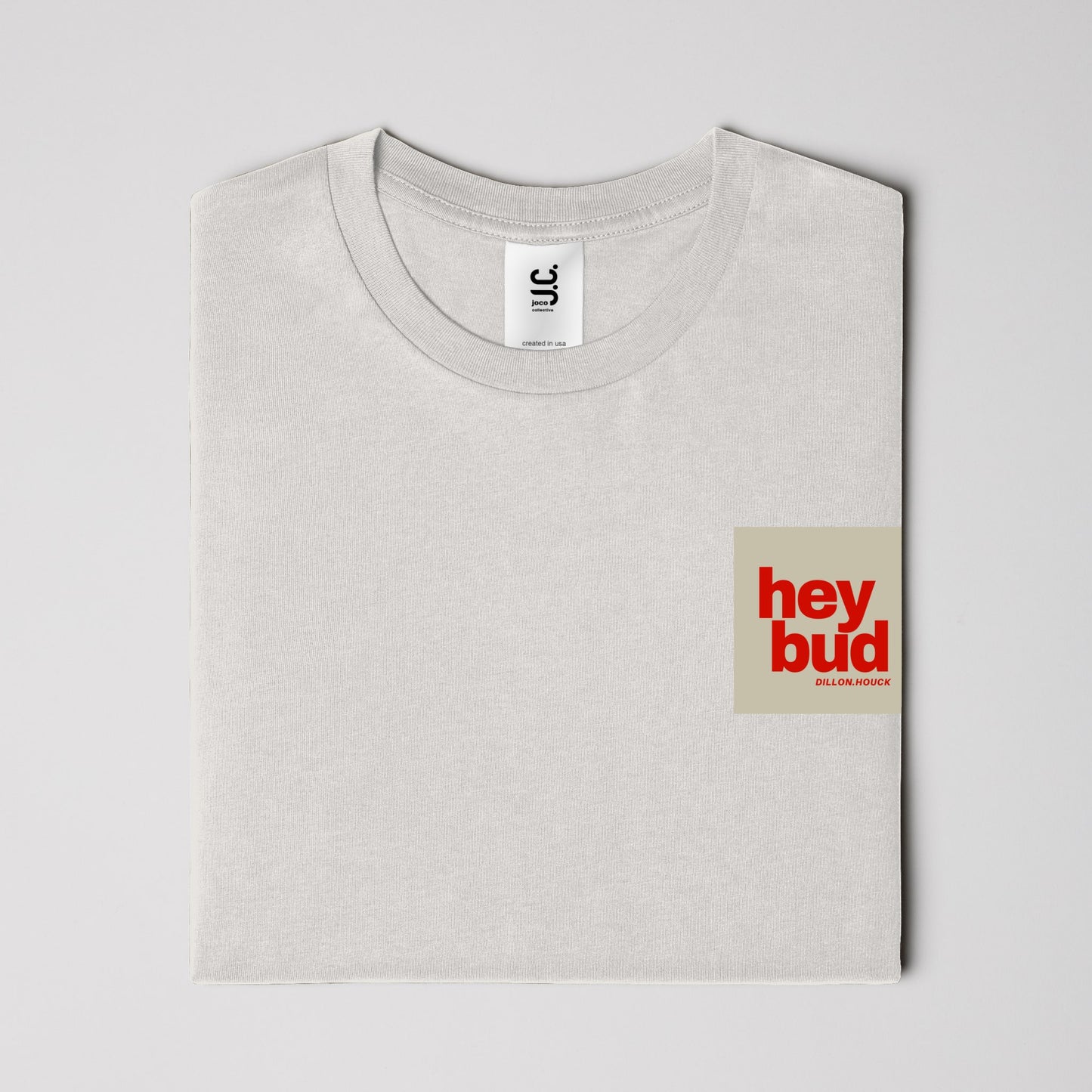 'Hey Bud' Dillon Houck x JoCo Collective - Faded Bone Heavy Faded Tee