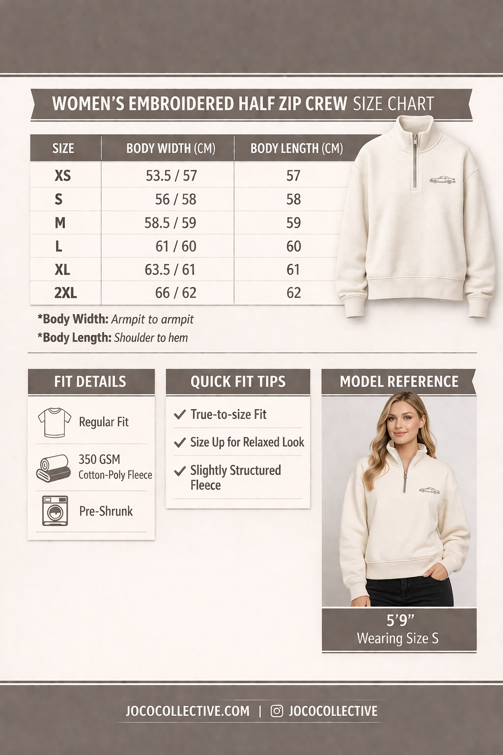 930 Turbo - Womens Embroidered Half Zip Crew